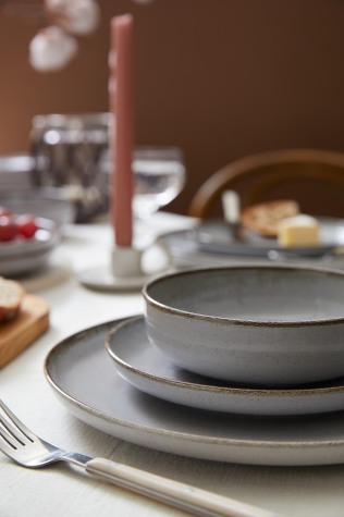 Kütahya Porselen Moderna 24 Parça 6 Kişilik Yemek Takımı Gri - Kütahya Porselen