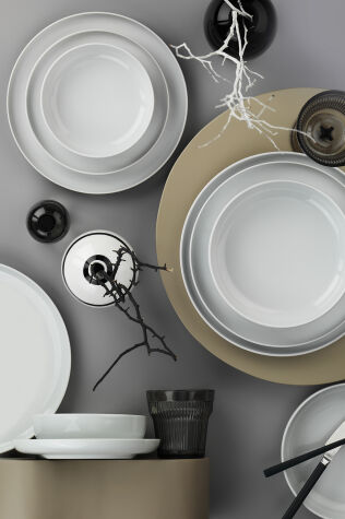 Kütahya Porselen Moderna 24 Parça 6 Kişilik Yemek Takımı Beyaz - Kütahya Porselen