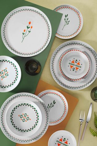 Kütahya Porselen Moderna 24 Parça Yemek Takımı Dekor 12176 - Kütahya Porselen
