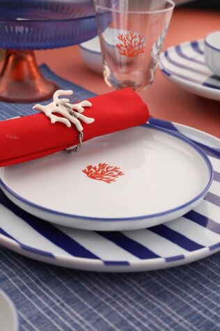 Kütahya Porselen 4 Parça 19 Cm Düz Tabak Coral Paradise - Kütahya Porselen