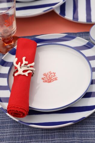 Kütahya Porselen 4 Parça 19 Cm Düz Tabak Coral Paradise - Kütahya Porselen