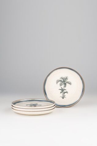 Kütahya Porselen Palmiye 4 Parça 21 Cm Pasta Tabağı 80794 - Kütahya Porselen