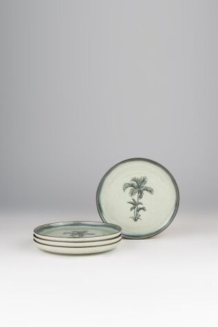 Kütahya Porselen Palmiye 4 Parça 21 Cm Pasta Tabağı 80795 - Kütahya Porselen