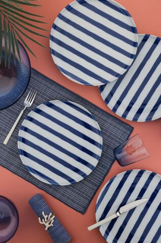 Kütahya Porselen Moderna 4 Parça 27 Cm Düz Tabak Coral Paradise - Kütahya Porselen