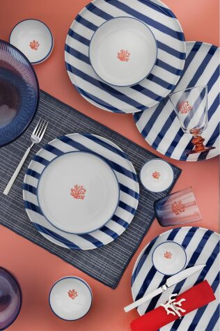 Kütahya Porselen Moderna 4 Parça 27 Cm Düz Tabak Coral Paradise - Kütahya Porselen