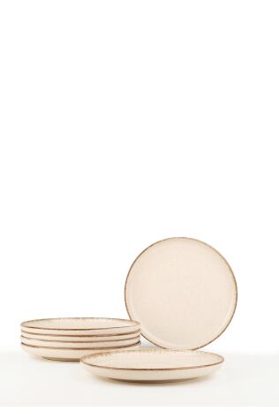 Kütahya Porselen Moderna 6 Parça 21 Cm Düz Tabak Tarçın - Kütahya Porselen