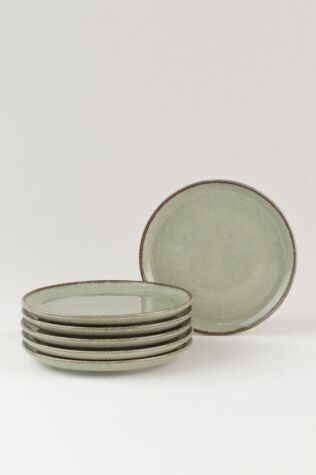 Kütahya Porselen Moderna 6 Parça 15cm Düz Tabak Yeşil - Kütahya Porselen