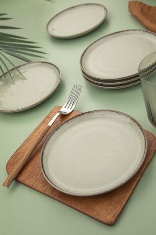 Kütahya Porselen Moderna 6 Parça 15cm Düz Tabak Yeşil - Kütahya Porselen