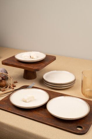 Kütahya Porselen Moderna 6 Parça 15cm Pasta Tabağı Tarçın - KÜTAHYA PORSELEN