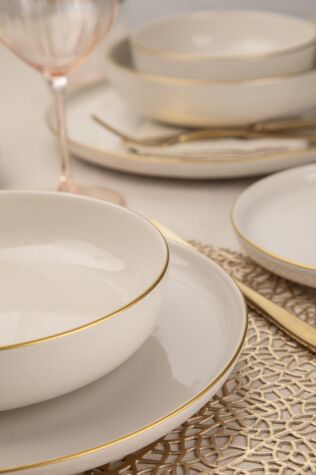 Kütahya Porselen Moderna 8 Parça 2 Kişilik Yemek Takımı Altın Fileli - Kütahya Porselen