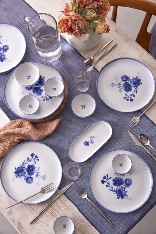 Kütahya Porselen Blue Dawn 14 Parça 6 Kişilik Kahvaltı Takımı - Kütahya Porselen