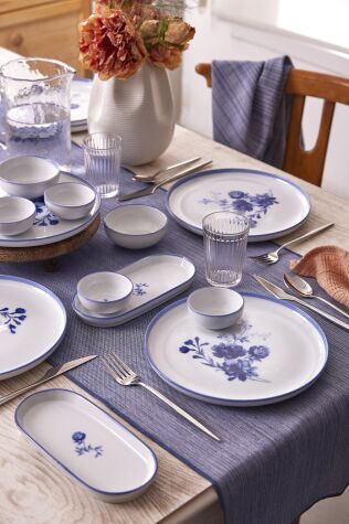 Kütahya Porselen Blue Dawn 14 Parça 6 Kişilik Kahvaltı Takımı - Kütahya Porselen