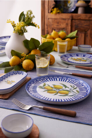 Kütahya Porselen Moderna Lemon Charm 14 Parça 6 Kişilik Kahvaltı Takımı - Kütahya Porselen