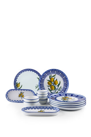 Kütahya Porselen Moderna Lemon Charm 14 Parça 6 Kişilik Kahvaltı Takımı - Kütahya Porselen