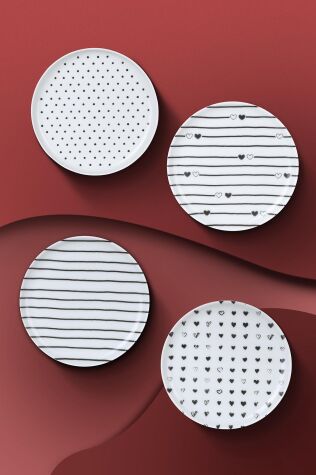 Kütahya Porselen Pretty 4 Parça 15 cm Tabak - Kütahya Porselen