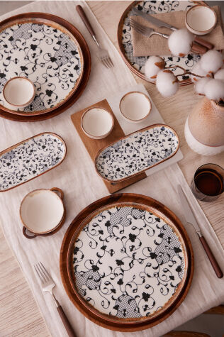 Kütahya Porselen Fluer Amber 14 Parça 6 Kişilik Kahvaltı Takımı - Kütahya Porselen