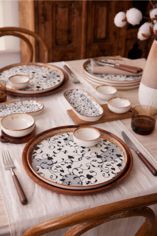 Kütahya Porselen Fluer Amber 14 Parça 6 Kişilik Kahvaltı Takımı - Kütahya Porselen