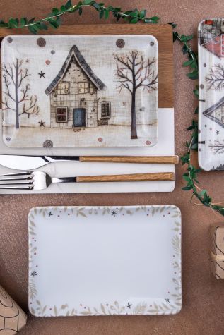 Kütahya Porselen Nostalgia 18x13 3 Parça Düz Tabak - Kütahya Porselen