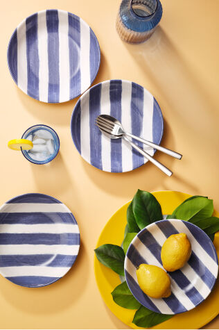 Kütahya Porselen Ocean Line 4 Parça 20 Cm Pasta Tabağı Mavi - Kütahya Porselen