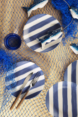 Kütahya Porselen Ocean Line 4 Parça 20 Cm Pasta Tabağı Mavi - Kütahya Porselen