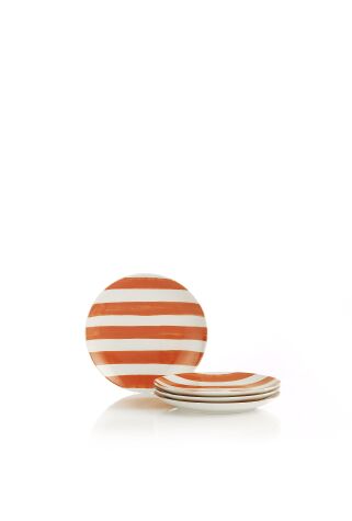 Kütahya Porselen Ocean Line 4 Parça 25 Cm Servis Tabağı Turuncu - Kütahya Porselen