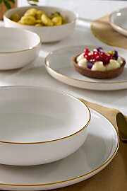 Kütahya Porselen Moderna 8 Parça 2 Kişilik Yemek Takımı Altın Fileli 