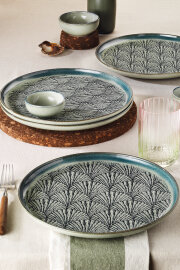 Kütahya Porselen Perla 4 Parça 27 Cm Servis Tabağı Yeşil 