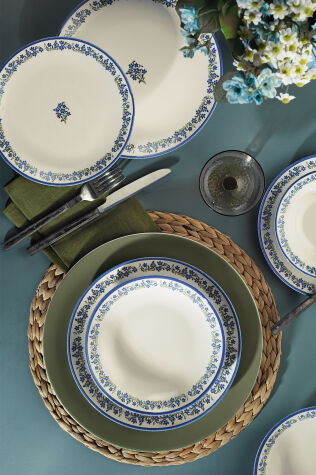 Kütahya Porselen Petite Flora 24 Parça 6 Kişilik Yemek Takımı - Kütahya Porselen