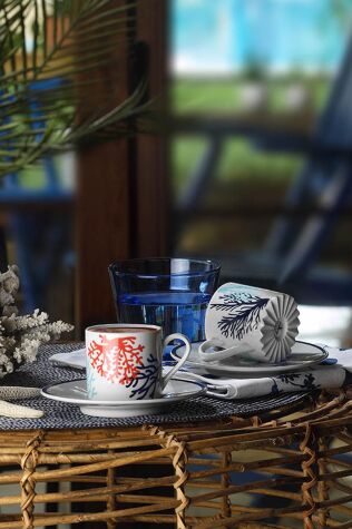 Kütahya Porselen Pilea Ruya 4 Parça 2 Kişilik Kahve Takımı 12216 - Kütahya Porselen