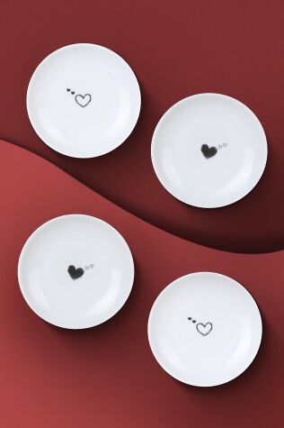 Kütahya Porselen Pretty 4 Parça 10 Cm Tabak - Kütahya Porselen