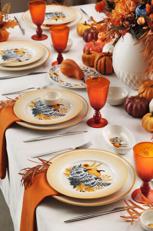 Kütahya Porselen Bone Pumpkin 14 Parça 6 Kişilik Kahvaltı Takımı - Kütahya Porselen