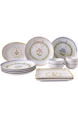 Kütahya Porselen Romance 14 Parça 6 Kişilik Kahvaltı Takımı - Kütahya Porselen