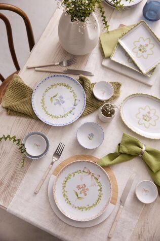 Kütahya Porselen Romance 14 Parça 6 Kişilik Kahvaltı Takımı - Kütahya Porselen