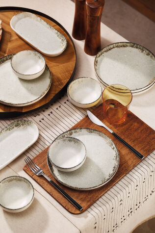 Kütahya Porselen Rustiground 10 Parça 4 Kişilik Kahvaltı Takımı - Kütahya Porselen