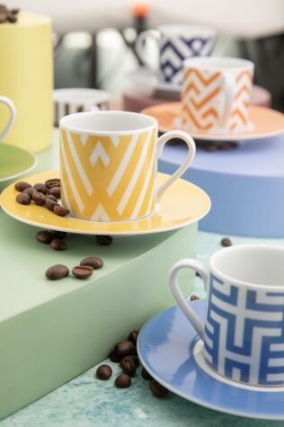 Kütahya Porselen Rüya 12 Parça 6 Kişilik Kahve Fincan Takımı 11424 - Kütahya Porselen