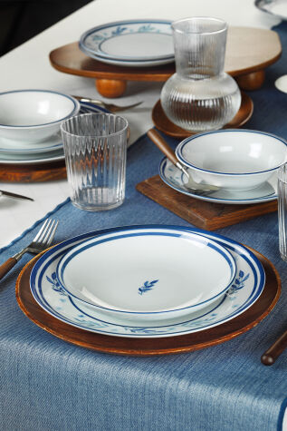 Kütahya Porselen Safir 24 Parça 6 Kişilik Yemek Takımı Mavi - Kütahya Porselen