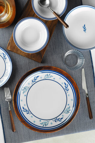 Kütahya Porselen Safir 24 Parça 6 Kişilik Yemek Takımı Mavi - Kütahya Porselen