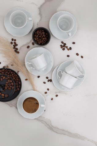 Kütahya Porselen Sanmarco 12 Parça 6 Kişilik Kahve Fincan Takımı - Kütahya Porselen