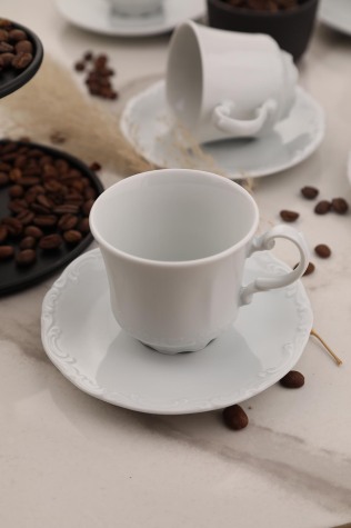 Kütahya Porselen Sanmarco 12 Parça 6 Kişilik Kahve Fincan Takımı - Kütahya Porselen