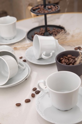 Kütahya Porselen Sanmarco 12 Parça 6 Kişilik Kahve Fincan Takımı - Kütahya Porselen