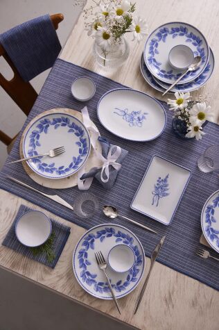 Kütahya Porselen Silva Blu 14 Parça 6 Kişilik Kahvaltı Takımı - Kütahya Porselen