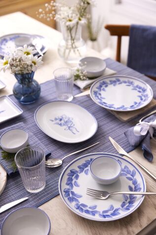 Kütahya Porselen Silva Blu 14 Parça 6 Kişilik Kahvaltı Takımı - Kütahya Porselen