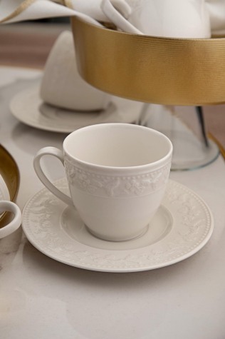 Kütahya Porselen Silvia 12 Parça 6 Kişilik Çay Takımı Krem - Kütahya Porselen