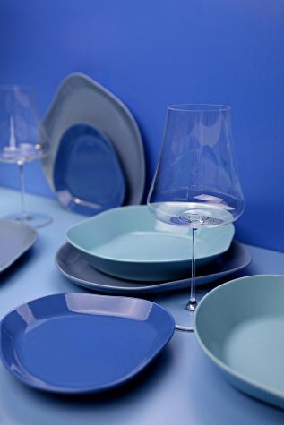 Kütahya Porselen Skallop 18 Parça 6 Kişilik Yemek Takımı Mavi - Kütahya Porselen