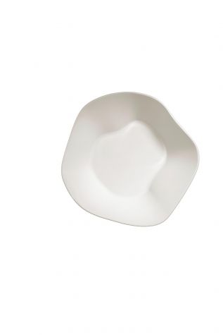 Kütahya Porselen - Kütahya Porselen Skallop 2 Parça 18 cm Kase Seti Krem