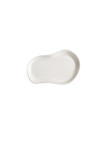 Kütahya Porselen - Kütahya Porselen Skallop 2 Parça 28x19 cm Kayık Tabak Seti Krem