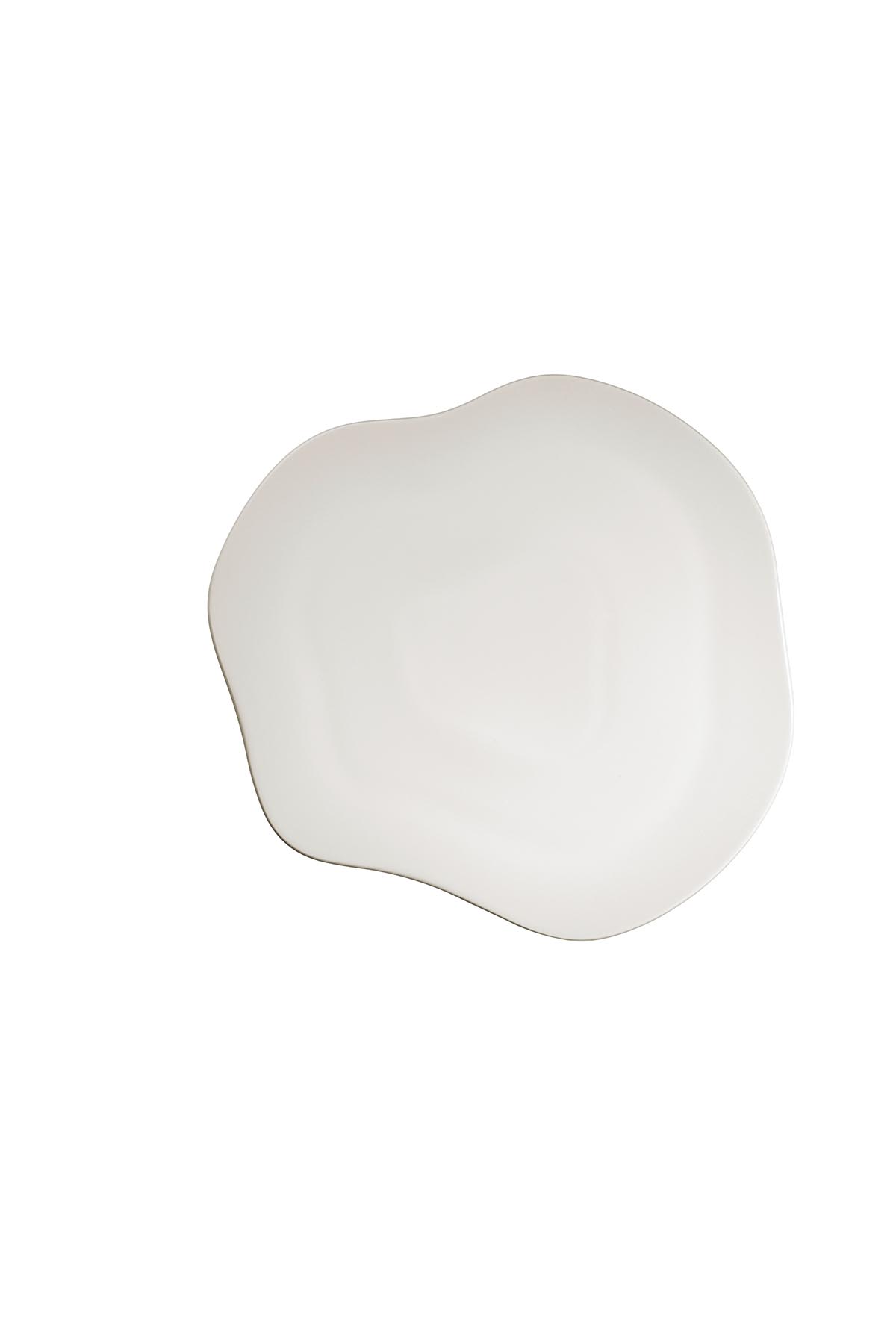 Kütahya Porselen Skallop Tek Parça 34.5 cm Peynir Tabağı Krem