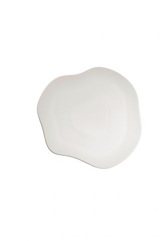 Kütahya Porselen - Kütahya Porselen Skallop Tek Parça 34.5 cm Peynir Tabağı Krem