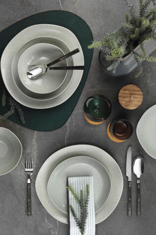 Kütahya Porselen Soho 24 Parça 6 Kişilik Yemek Takımı Yeşil - Kütahya Porselen