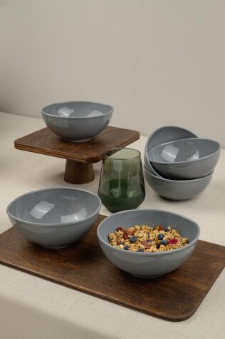 Kütahya Porselen Soho 6 Parça 15 Cm Kase Seti Mavi - Kütahya Porselen